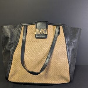 Michael Kors Black and Tan Tote Bag